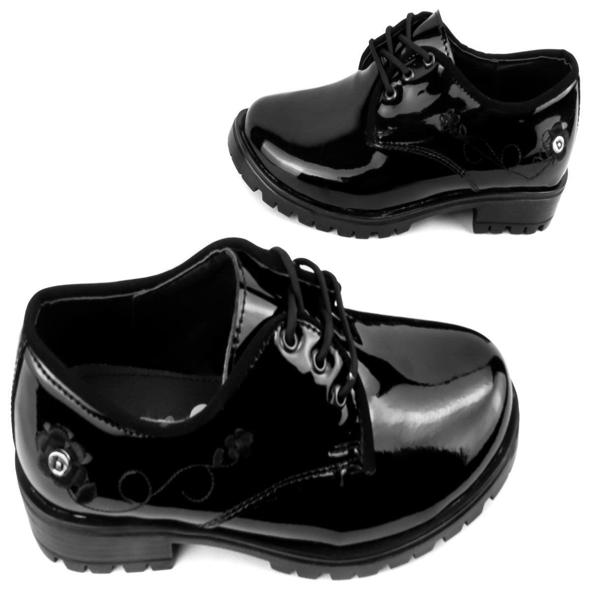 Zapato Juvenil Merlina Charol Negro Casual Blasito 19e151-1.