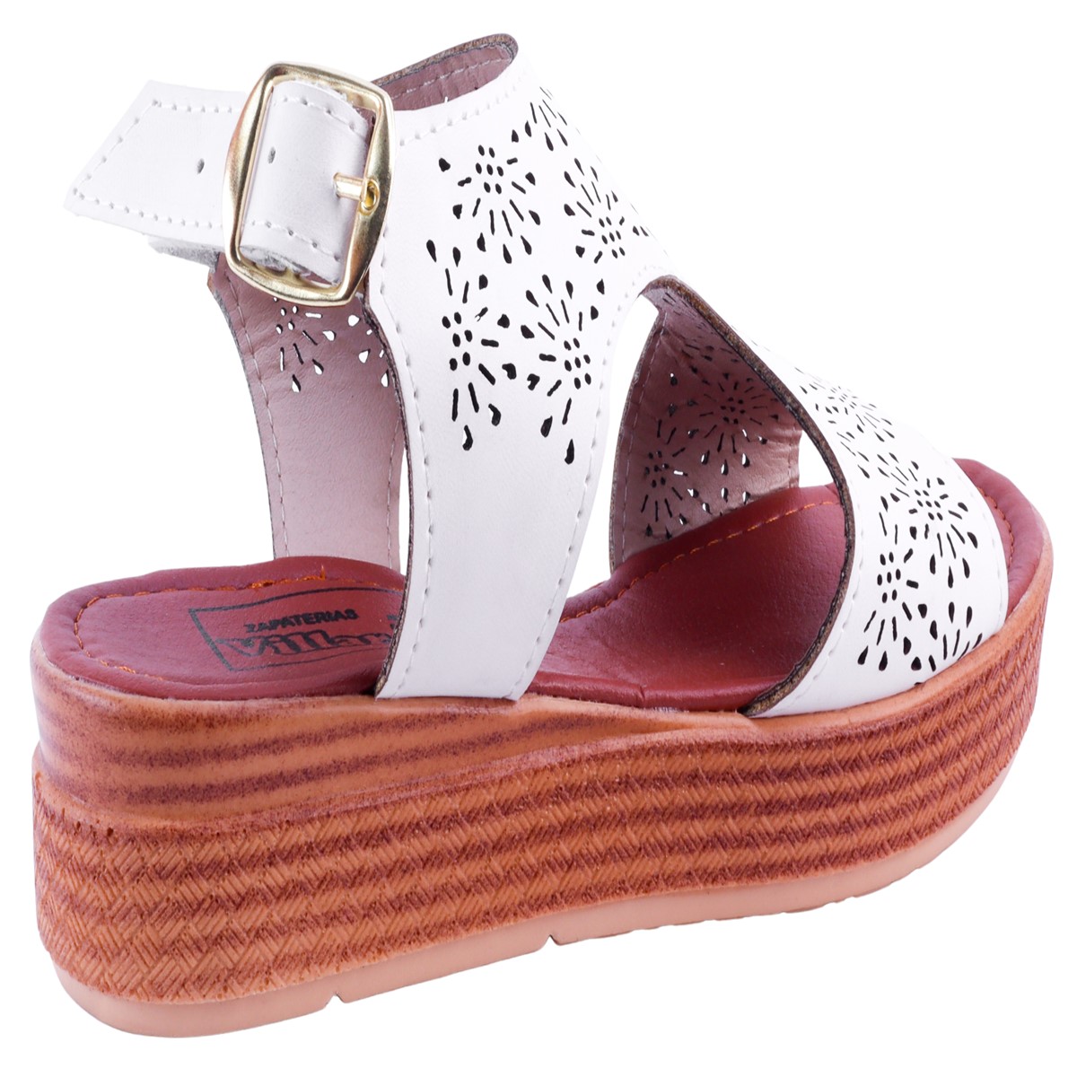 Sandalia Huarache Plataforma Mujer Playa Moda Norma-b Blanco