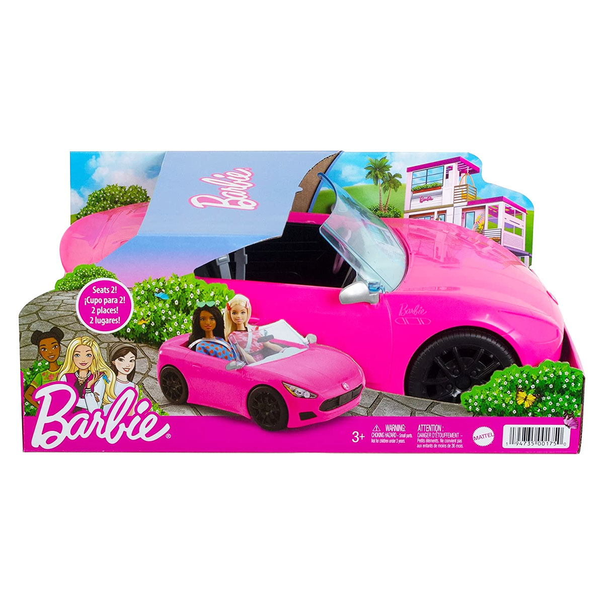 Coche Convertible Barbie Rosa Mattel
