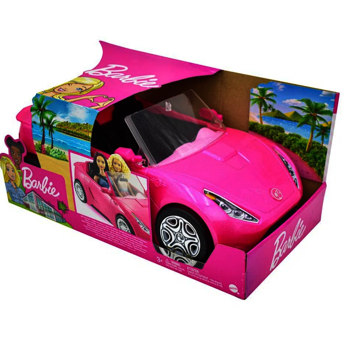 Coche Convertible Barbie Rosa Mattel