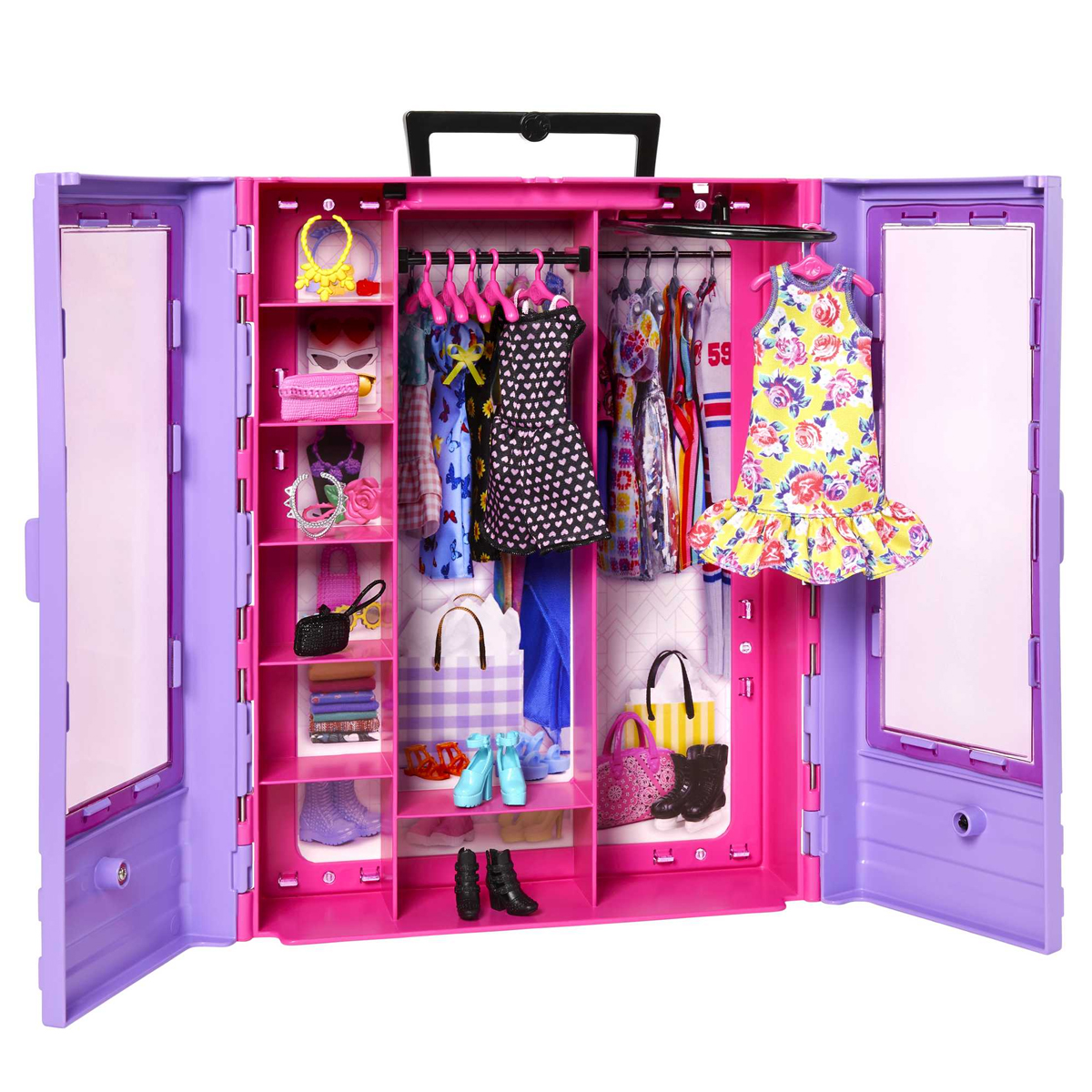 Armario Closet portatil Barbie Fashionista con Muñeca Mattel