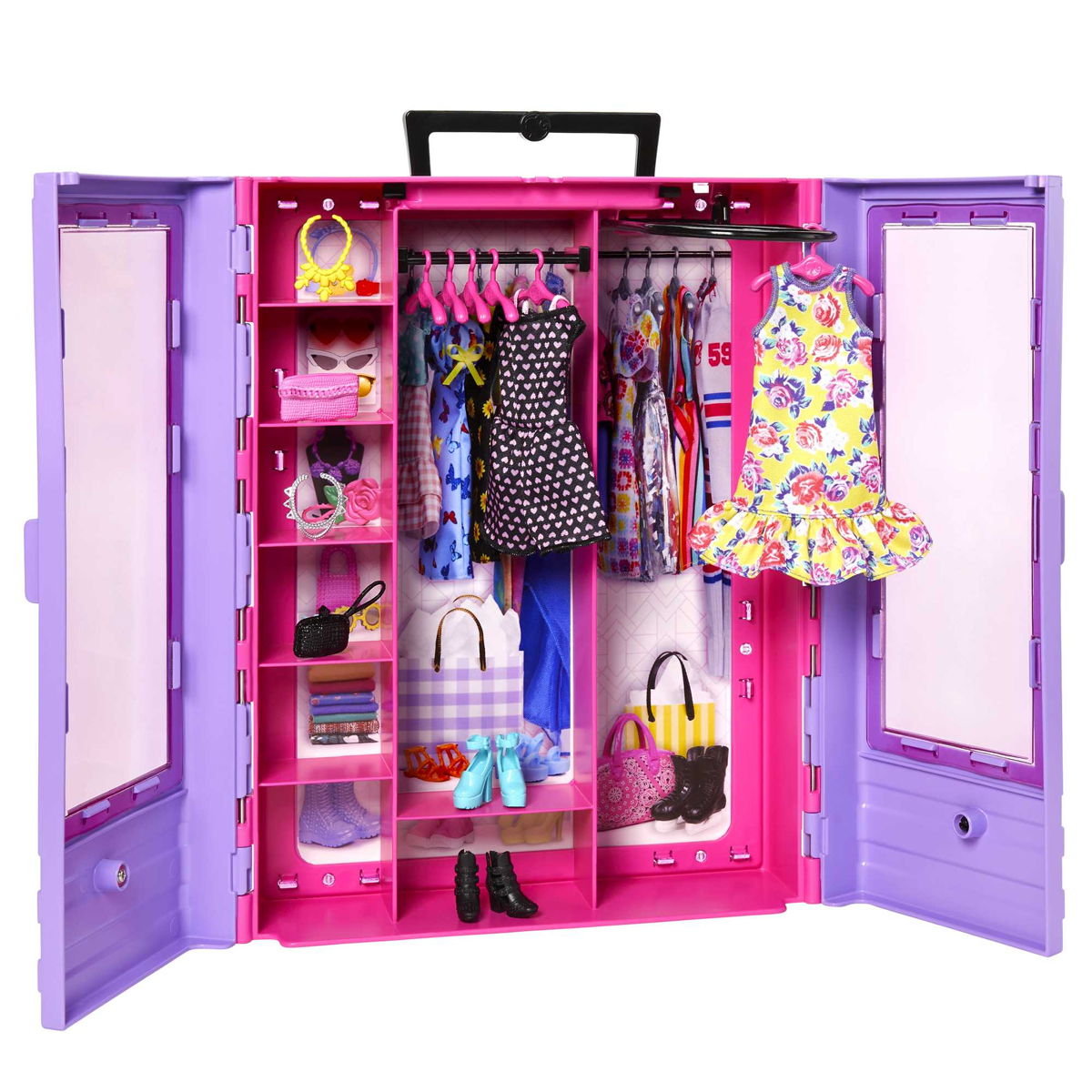 Armario Closet portatil Barbie Fashionista con Muñeca Mattel