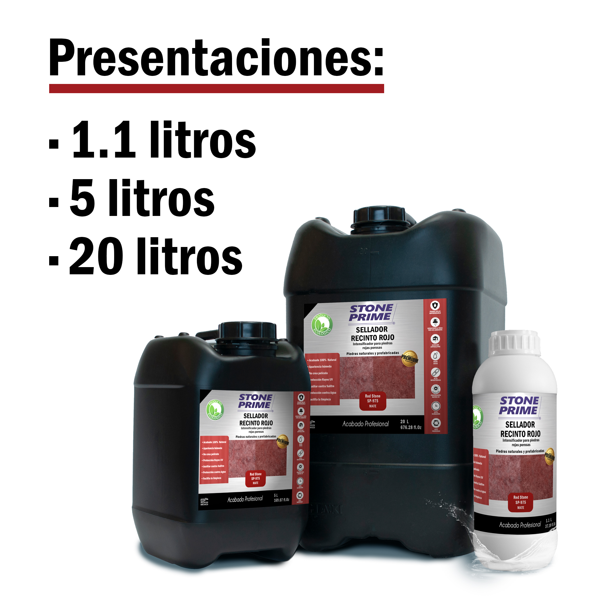 Sellador para piedra recinto rojo Stone Prime Acabado mojado 5 litros