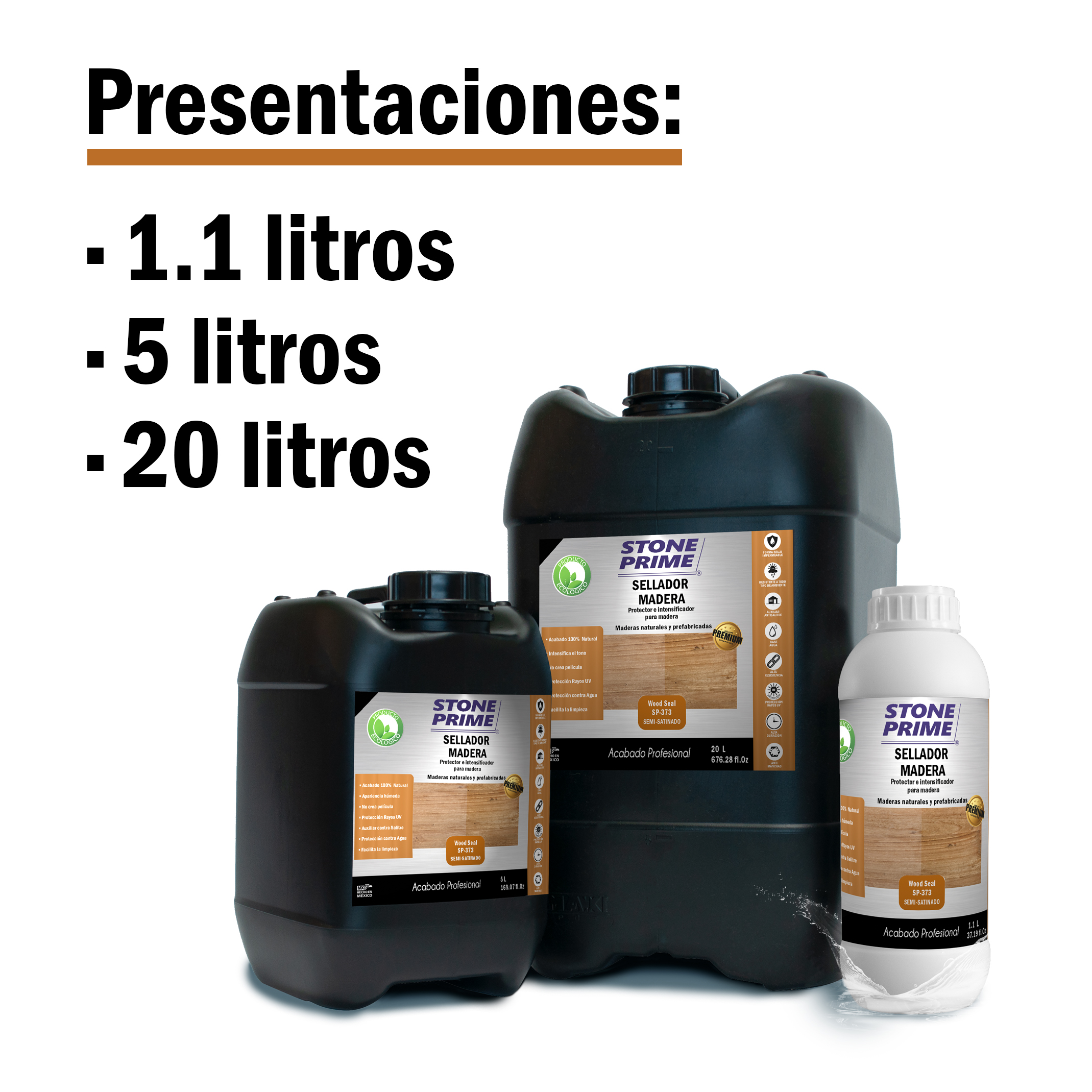 Sellador para madera Stone Prime Apariencia húmeda 5 litros