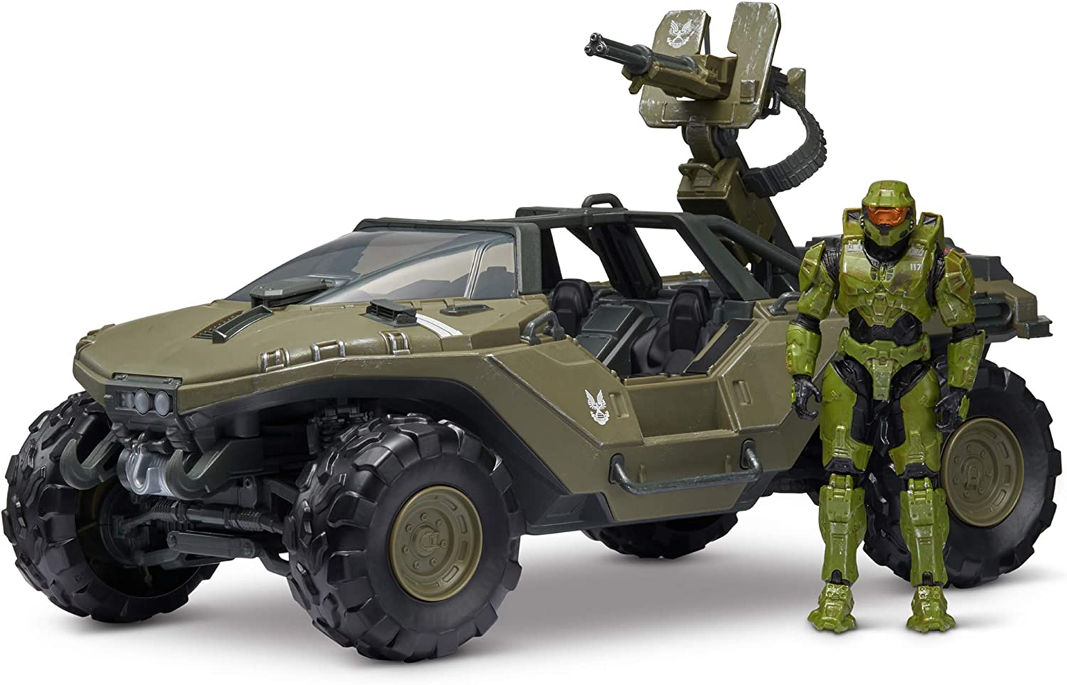 Halo Warthog con Master Chief, Vehículo de Lujo World de 4 Pulgadas.