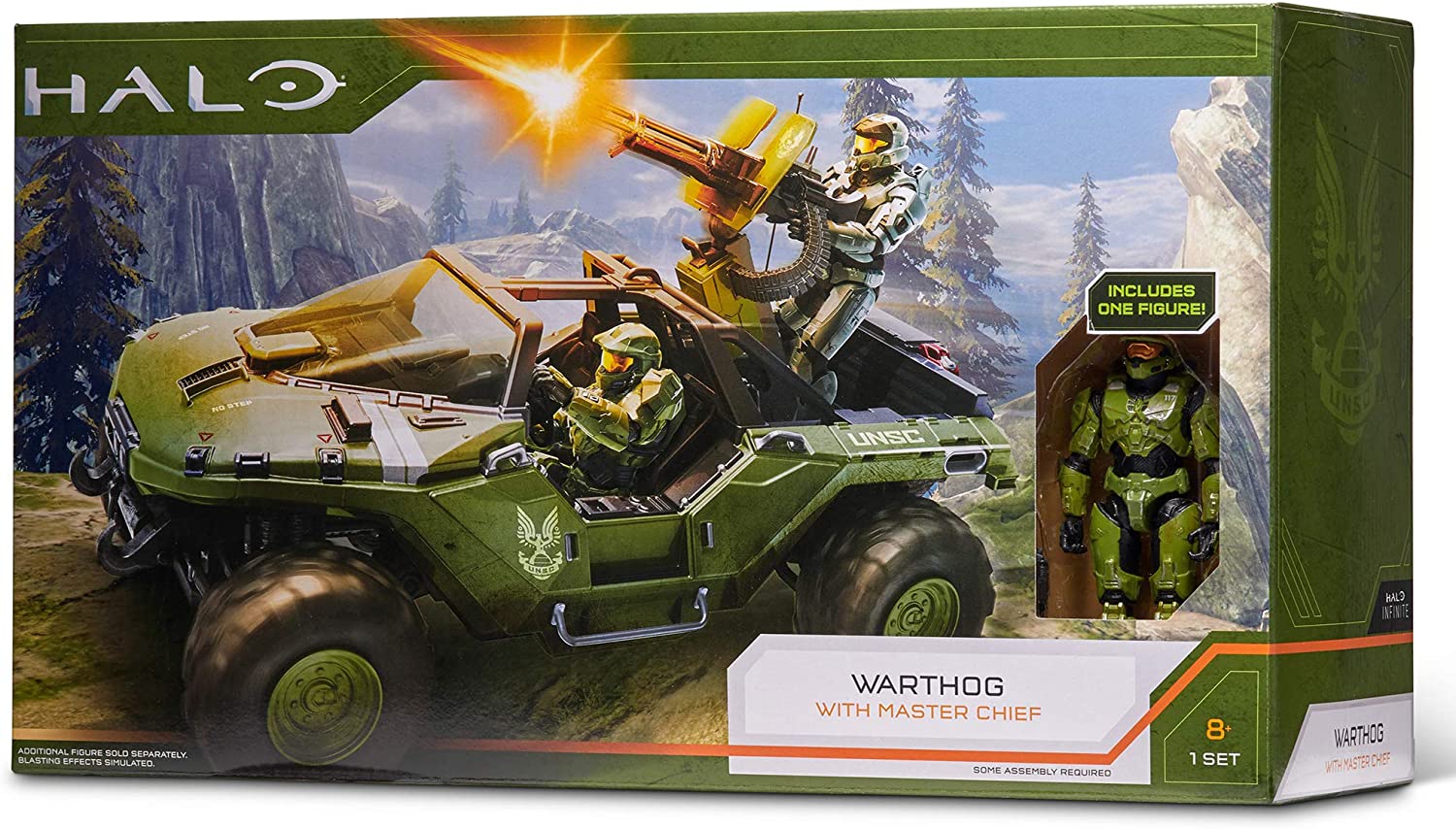 Halo Warthog con Master Chief, Vehículo de Lujo World de 4 Pulgadas.