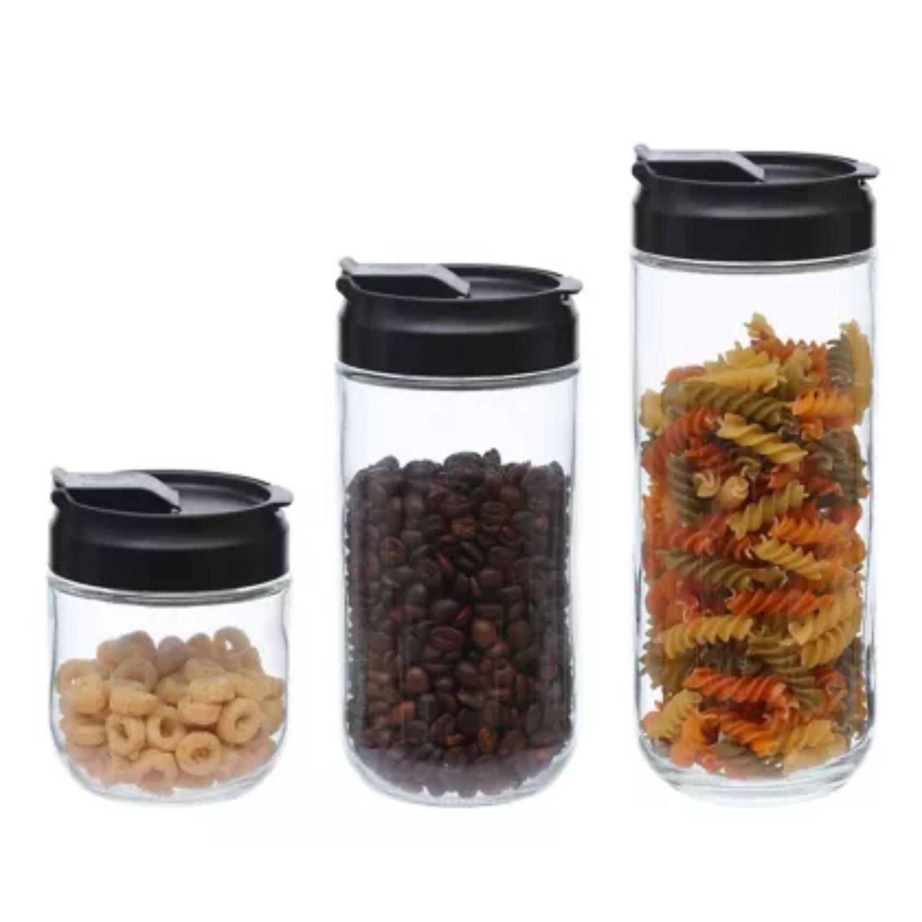 Set 3 frascos vidrio TOP CHOICE SMAC - NEGRO