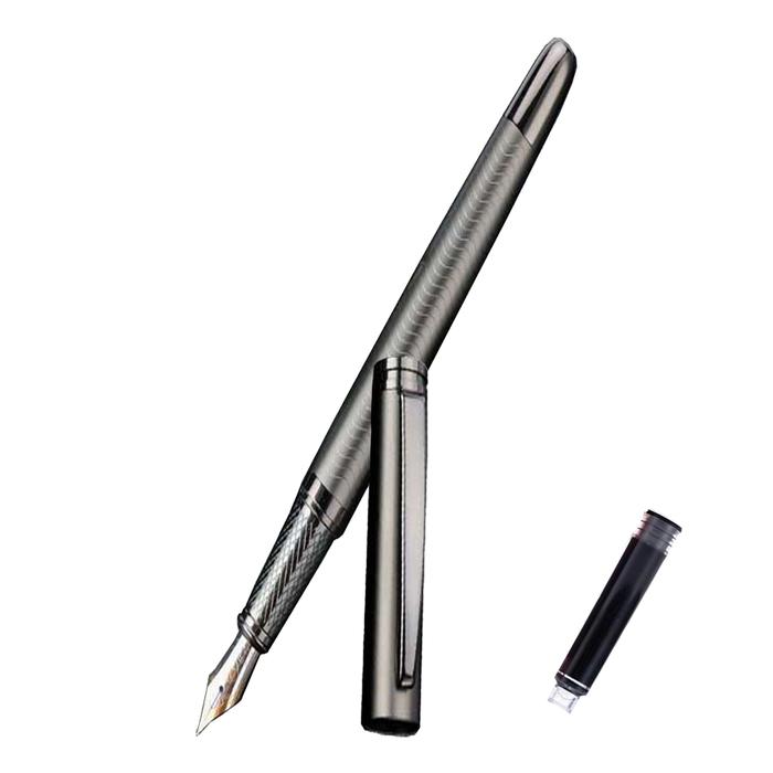 Pluma Tipo Fuente para Dibujo MXSYG-003-1 1pza 0,5mm Punta Gris 1 Tinta Morada Acero Inoxidable Para Cartucho SmallCartri 3,4mm, SolidGray