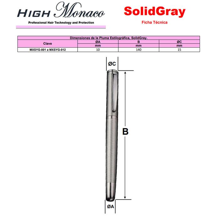 Pluma Tipo Fuente para Dibujo MXSYG-003-1 1pza 0,5mm Punta Gris 1 Tinta Morada Acero Inoxidable Para Cartucho SmallCartri 3,4mm, SolidGray