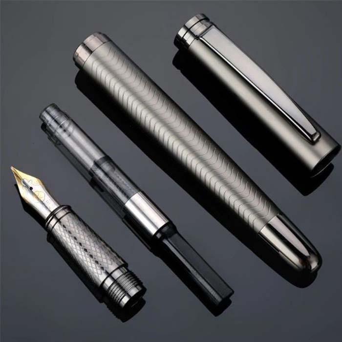 Pluma Tipo Fuente para Dibujo MXSYG-003-1 1pza 0,5mm Punta Gris 1 Tinta Morada Acero Inoxidable Para Cartucho SmallCartri 3,4mm, SolidGray