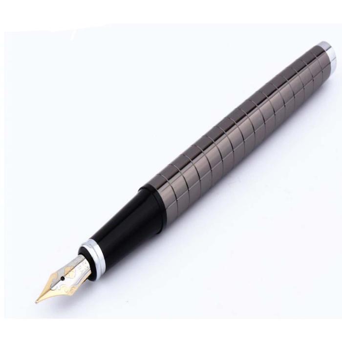 Plumas Fuente Profesional MXBYF-005-2 1pza 0,5mm Punta Gris 1 Tinta Azul Marino Acero Inoxidable Para Cartucho SmallCartri 3,4mm, SolidSilver