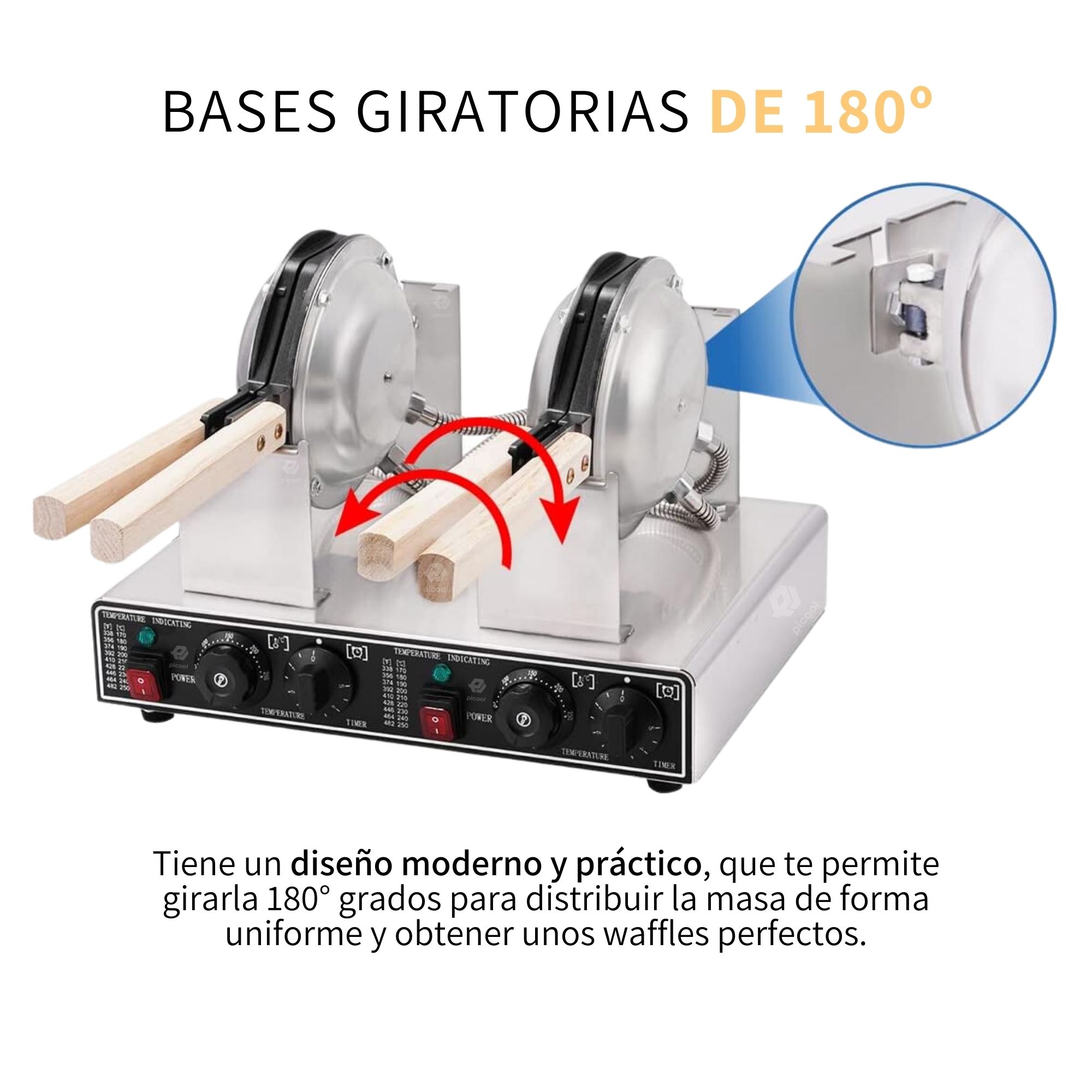 Waflera Electrica Doble Industrial Ajustable Y Antiadherente