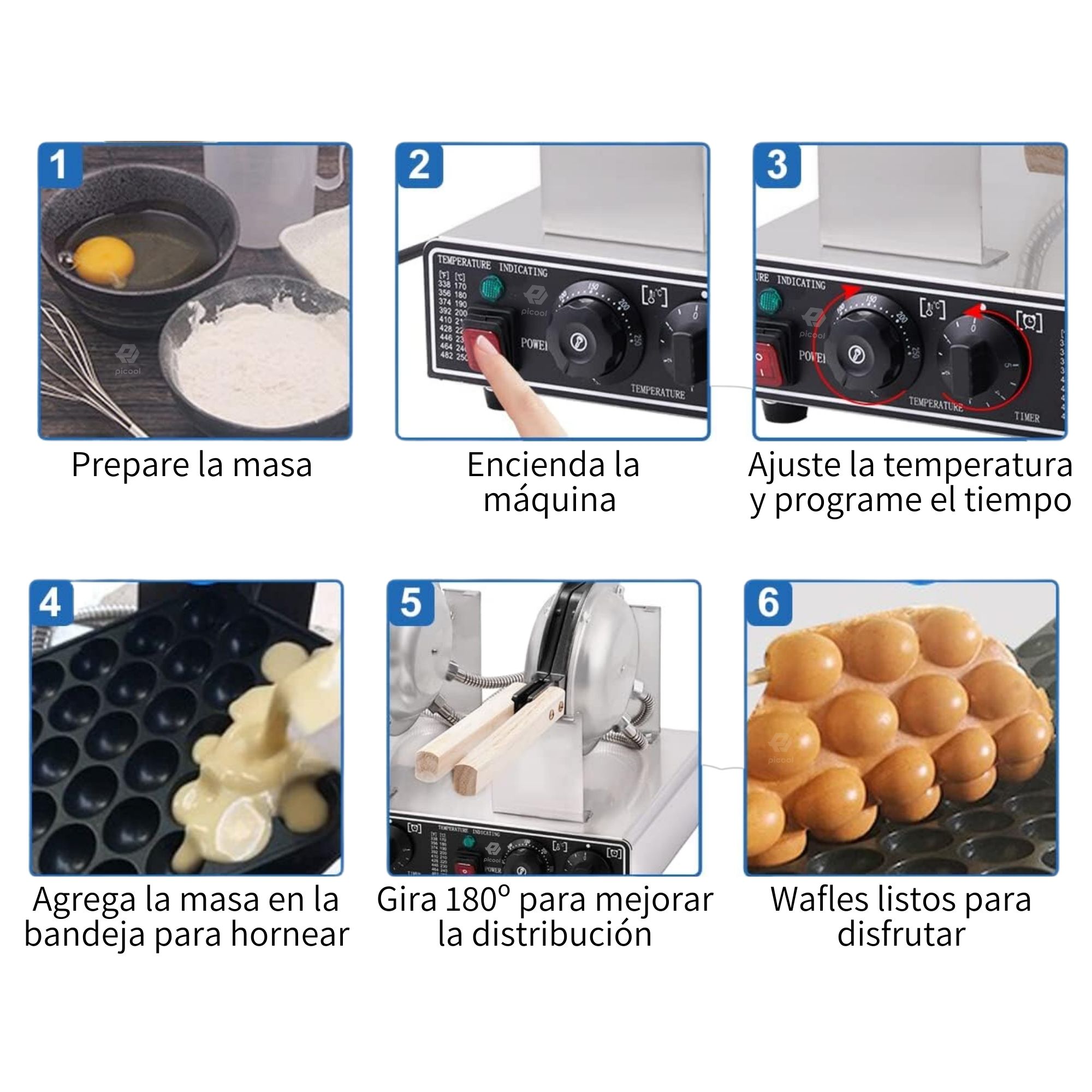 Waflera Electrica Doble Industrial Ajustable Y Antiadherente