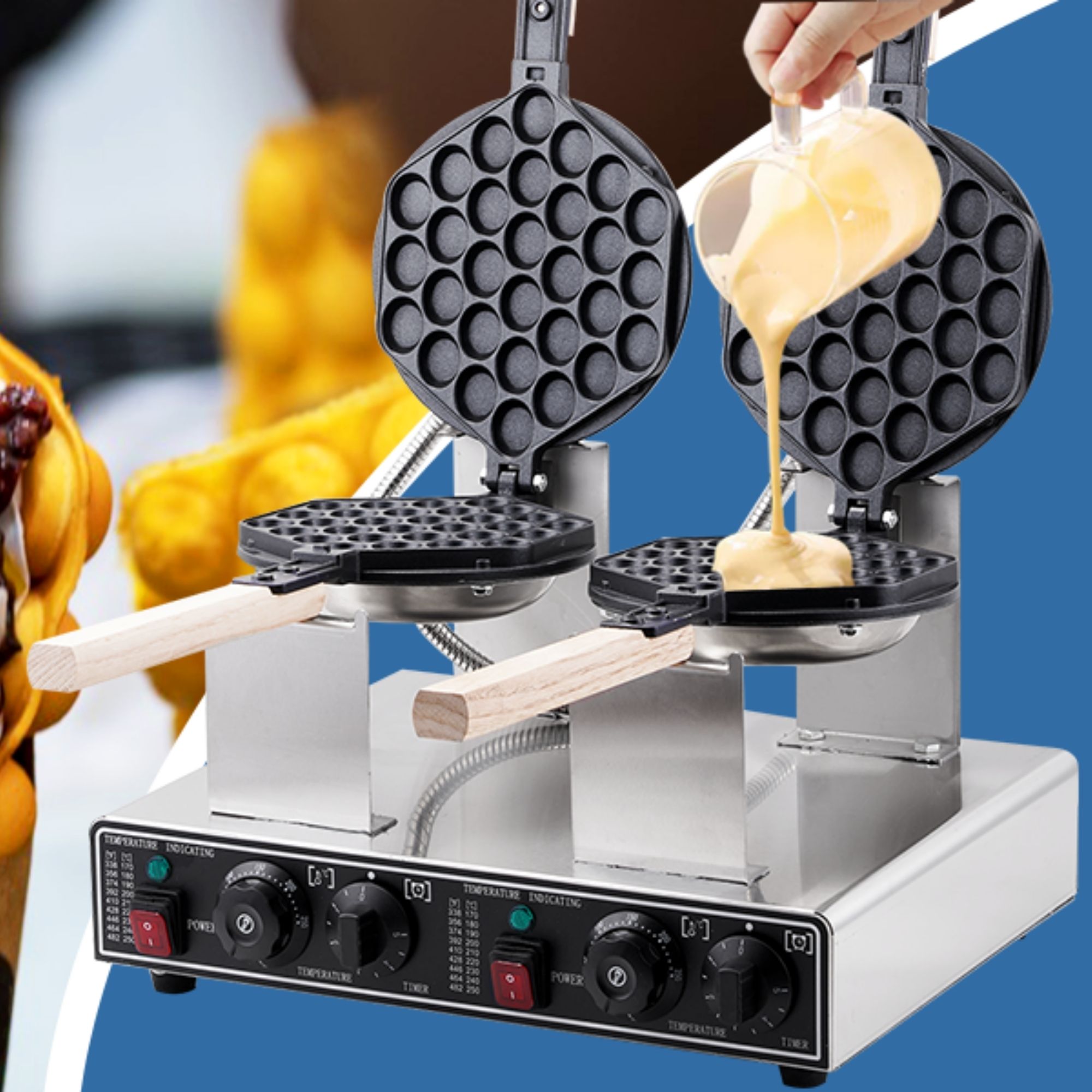 Waflera Electrica Doble Industrial Ajustable Y Antiadherente