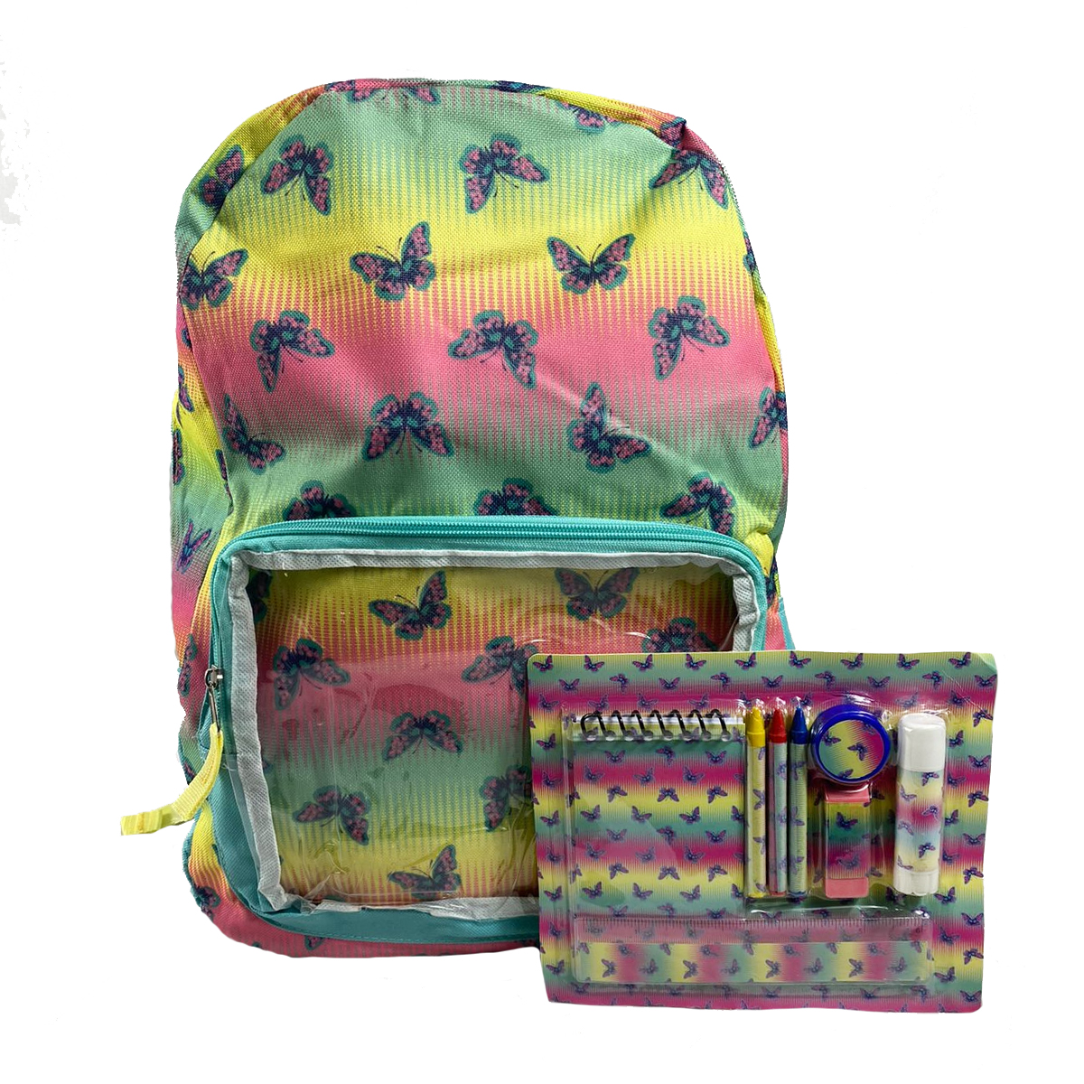 Mochila Escolar Con Kit Papelería Unisex Juvenil Log-on Home