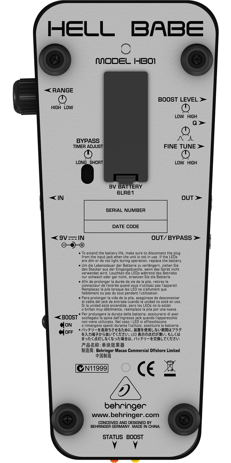 Pedal Behringer HB01 WAH HELLBABE
