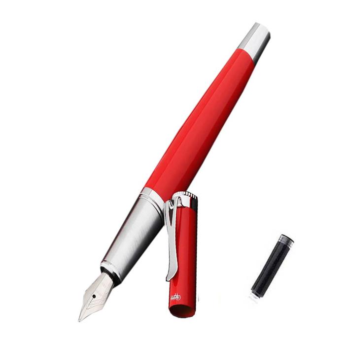 Bolígrafo Tipo Fuente para Firmar MXSUN-009-1 1pza 0,5mm Punta Roja 1 Tinta Roja Acero Inoxidable Para Cartucho SmallCartri, SunsetRed