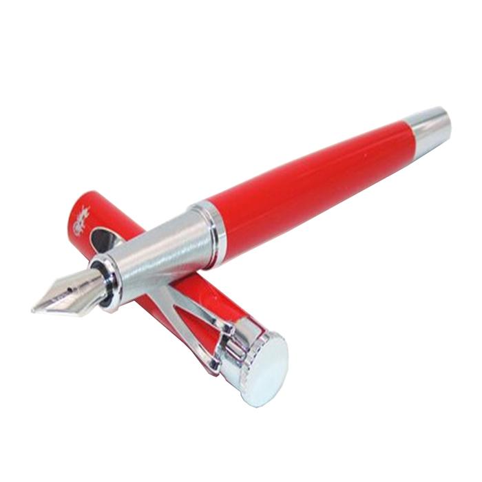 Plumas Tipo Fuente de Puntilla Fina MXSUN-005-1 1pza 0,5mm Punta Roja 1 Tinta Azul Marino Acero Inoxidable Para Cartucho SmallCartri, SunsetRed
