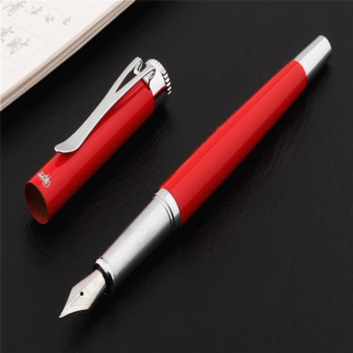 Plumas Tipo Fuente de Puntilla Fina MXSUN-005-1 1pza 0,5mm Punta Roja 1 Tinta Azul Marino Acero Inoxidable Para Cartucho SmallCartri, SunsetRed