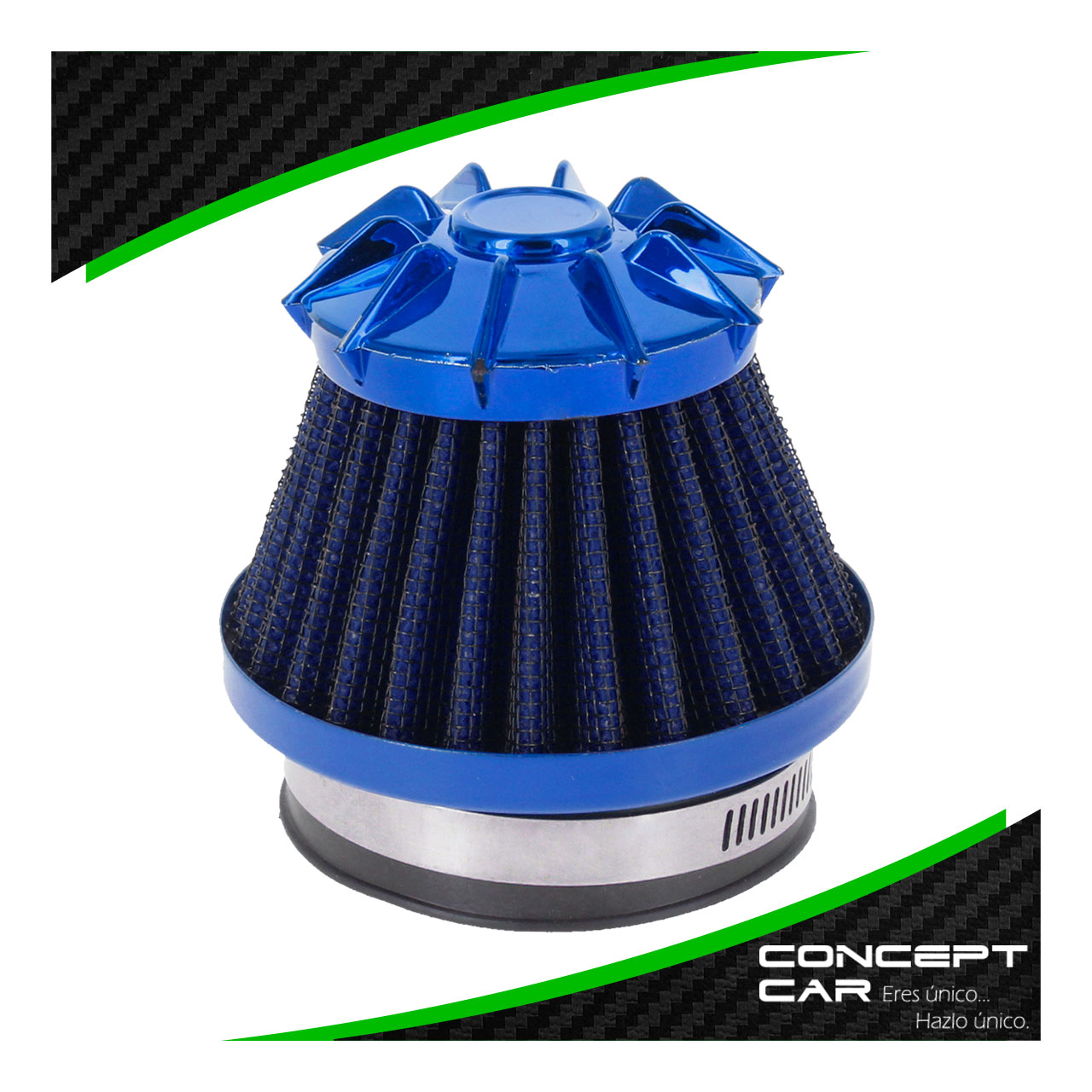 Filtro De Aire Alto Flujo Moto Universal Con Adaptadores