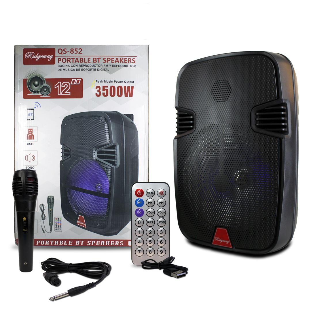 BOCINA PORTÁTIL 12 PULGADAS Ridgeway 3500W  .