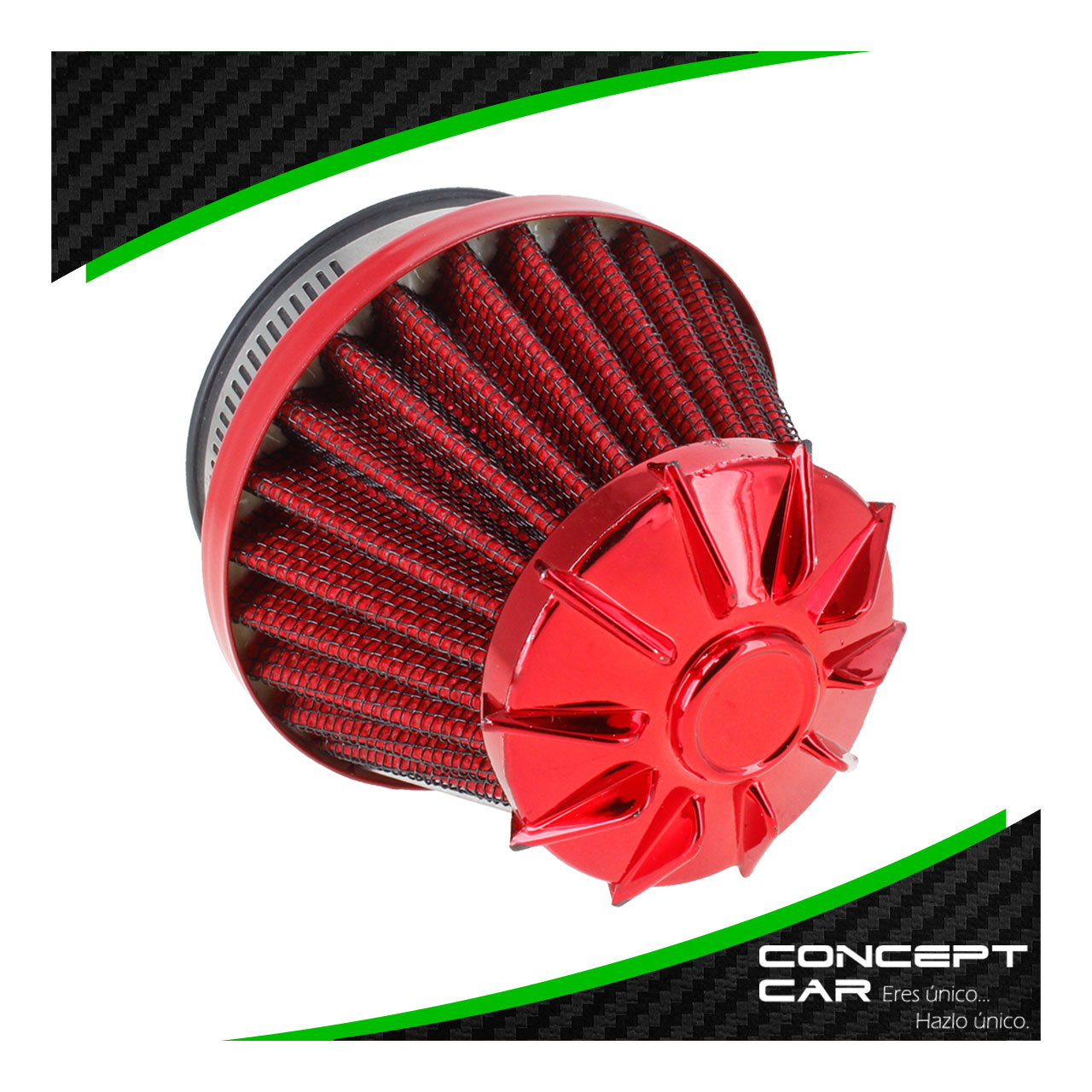 Filtro De Aire Alto Flujo Moto Universal Con Adaptadores