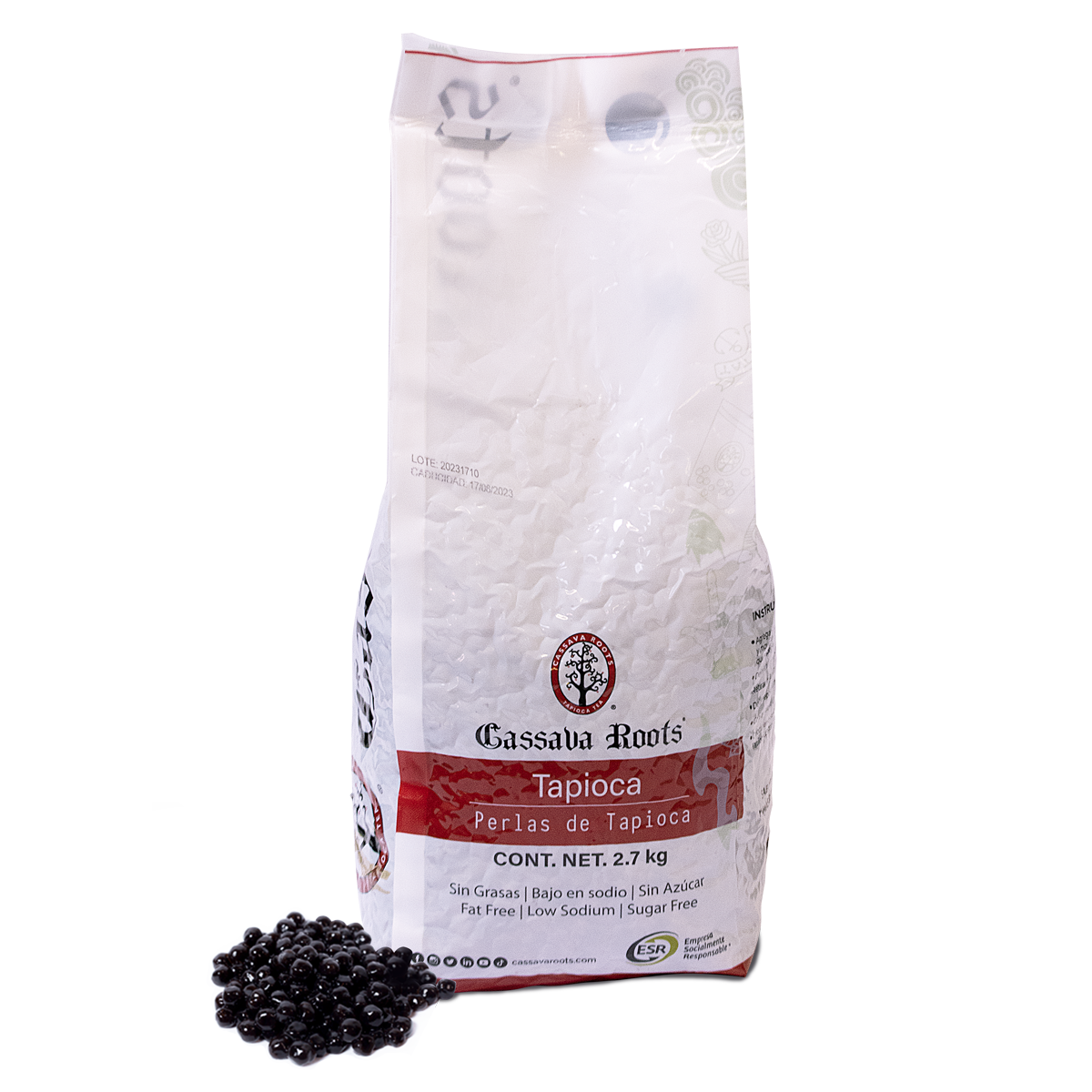 Perlas de Tapioca Negra Cassava Roots 2.7 Kilo 
