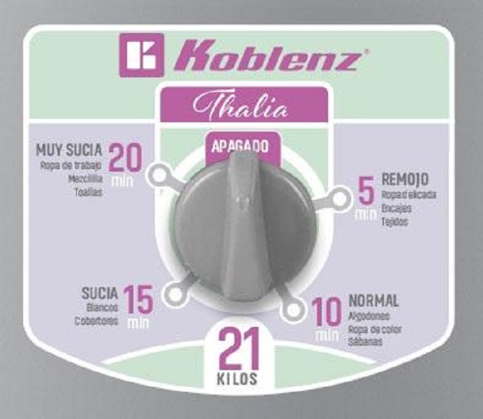 Lavadora Automática Koblenz LRKF-21P Thalia 21kg Redonda