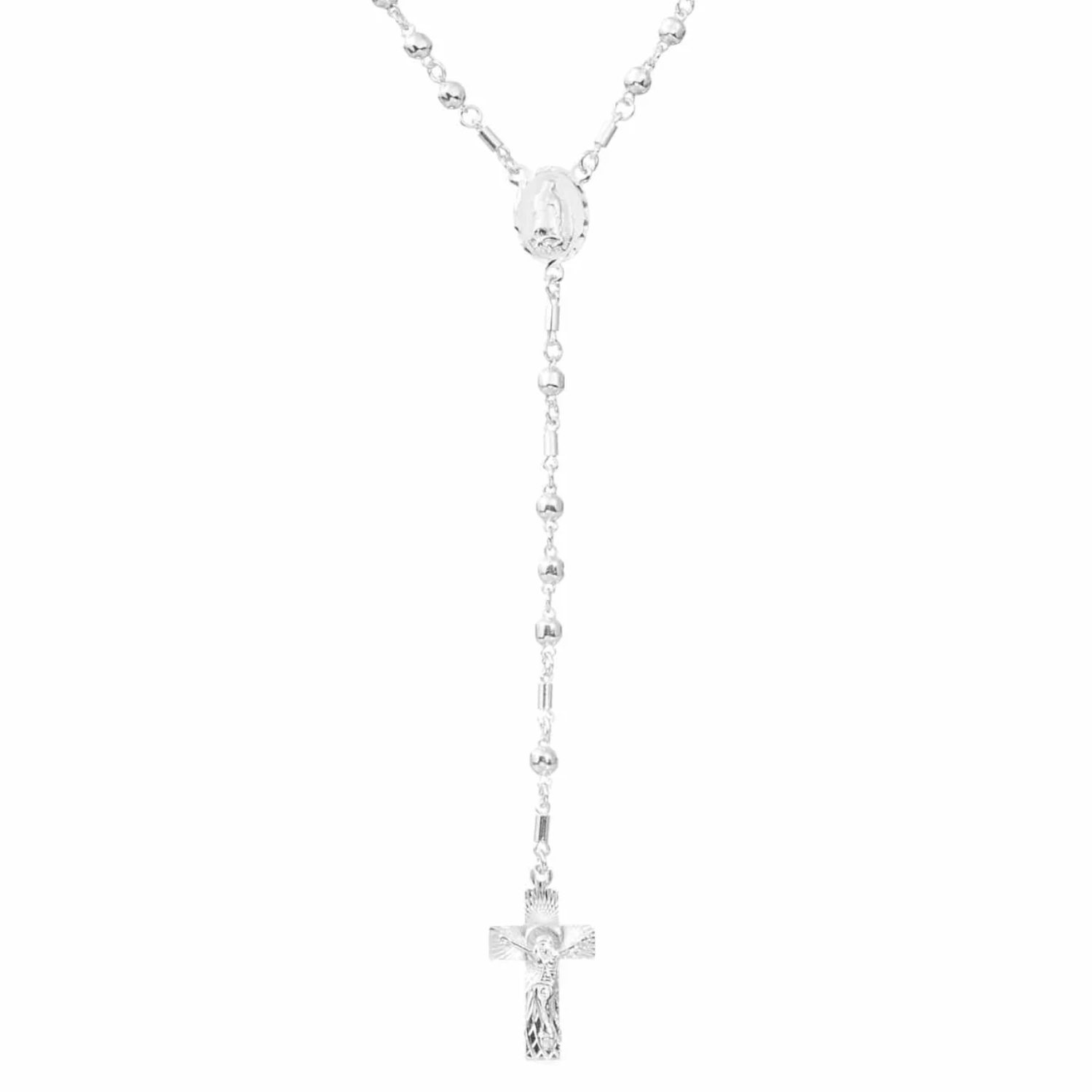 Collar de Rosario en fina plata ley .925.