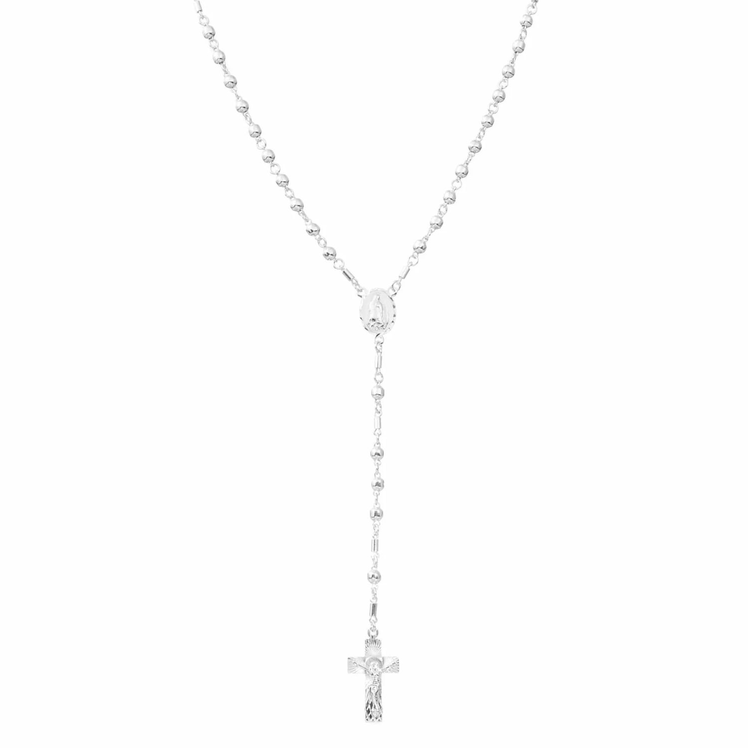 Collar de Rosario en fina plata ley .925.