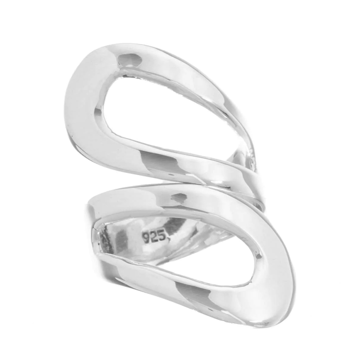 Anillo ajustable calado en espiral elaborado en fina plata ley .925 certificada