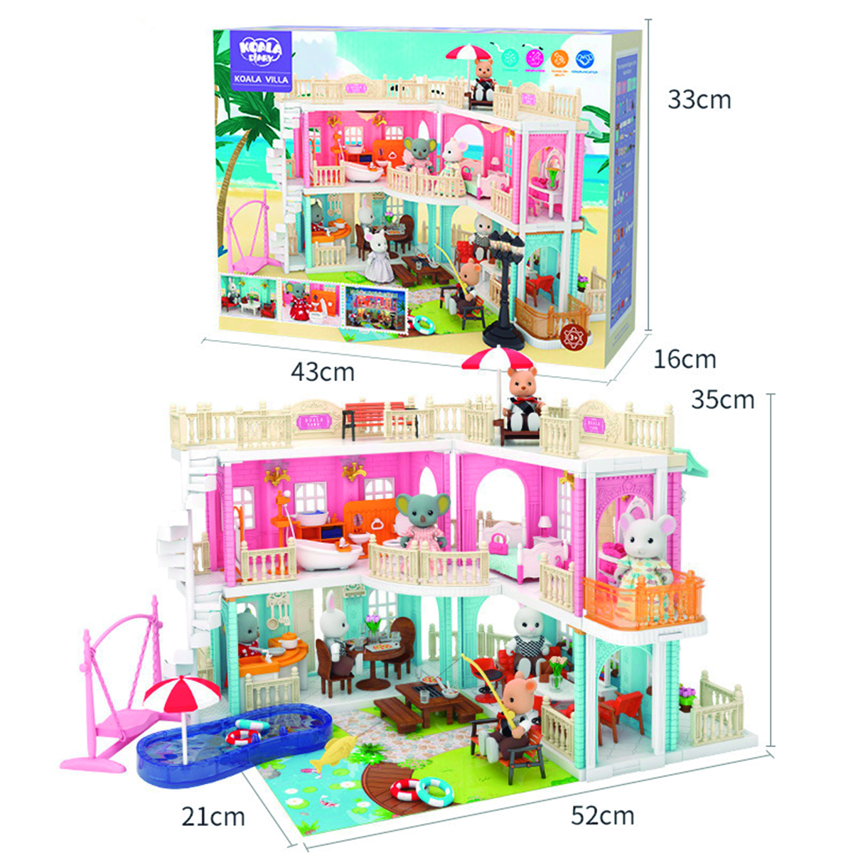 Juguete Casa Miniatura Villa Town Koala Diy