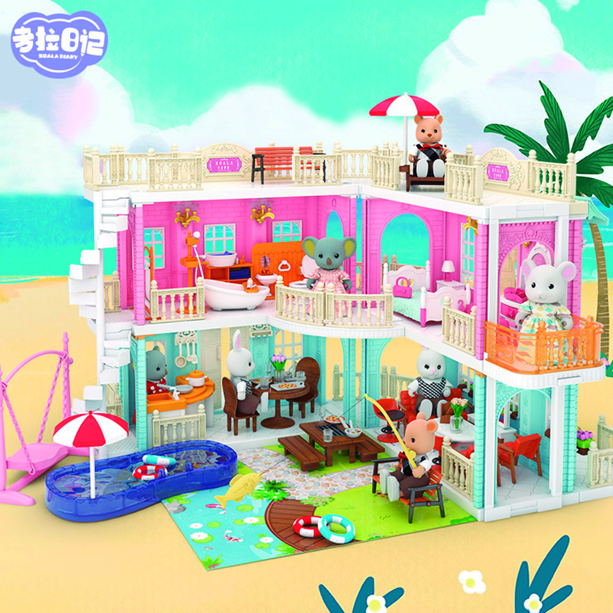 Juguete Casa Miniatura Villa Town Koala Diy
