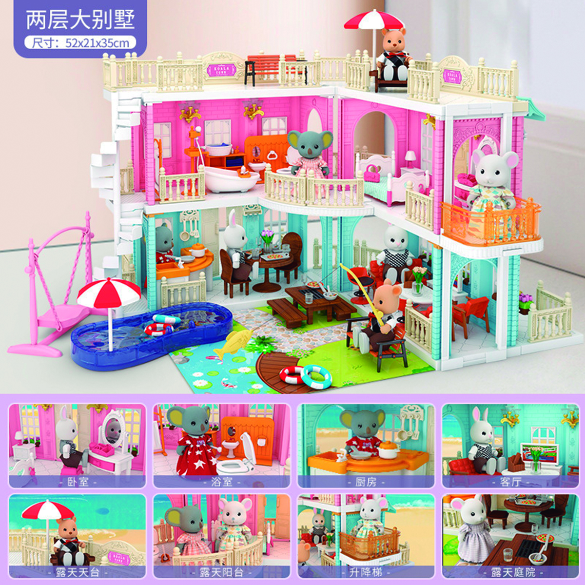 Juguete Casa Miniatura Villa Town Koala Diy