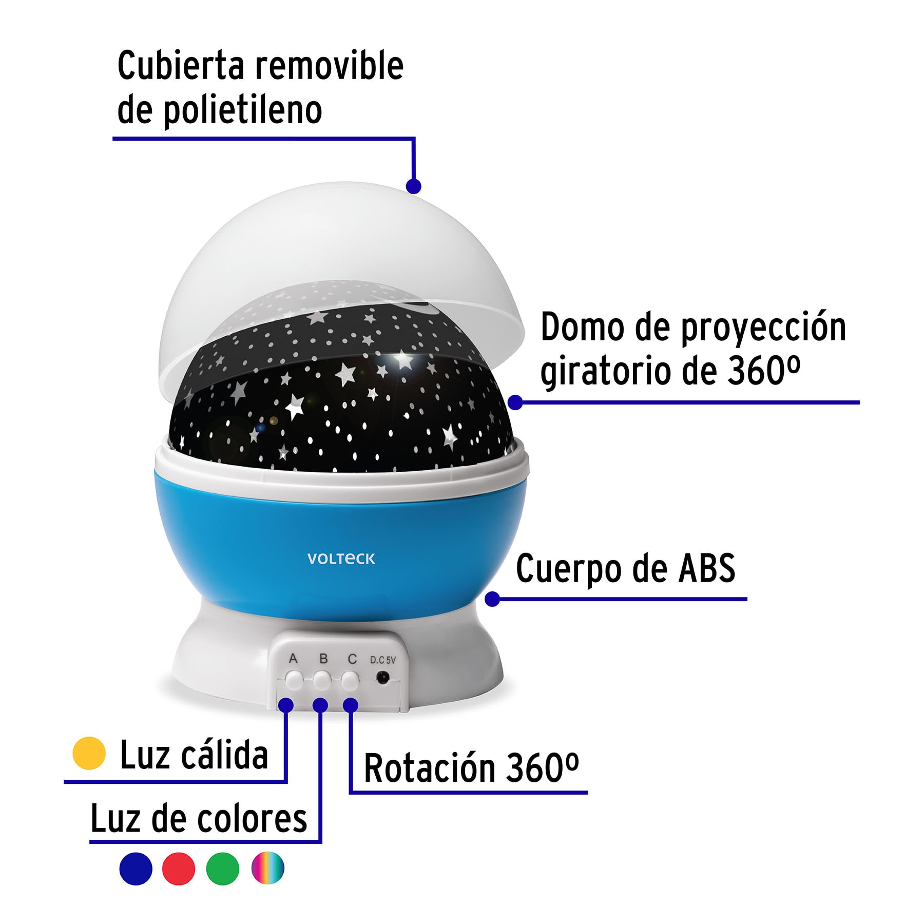 Lampara proyectora de estrellas 