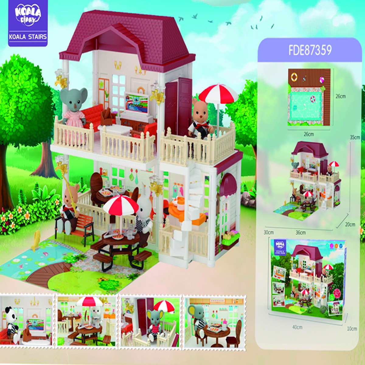 Juguete Casa Miniatura Deluxe Niños Koala Log-on