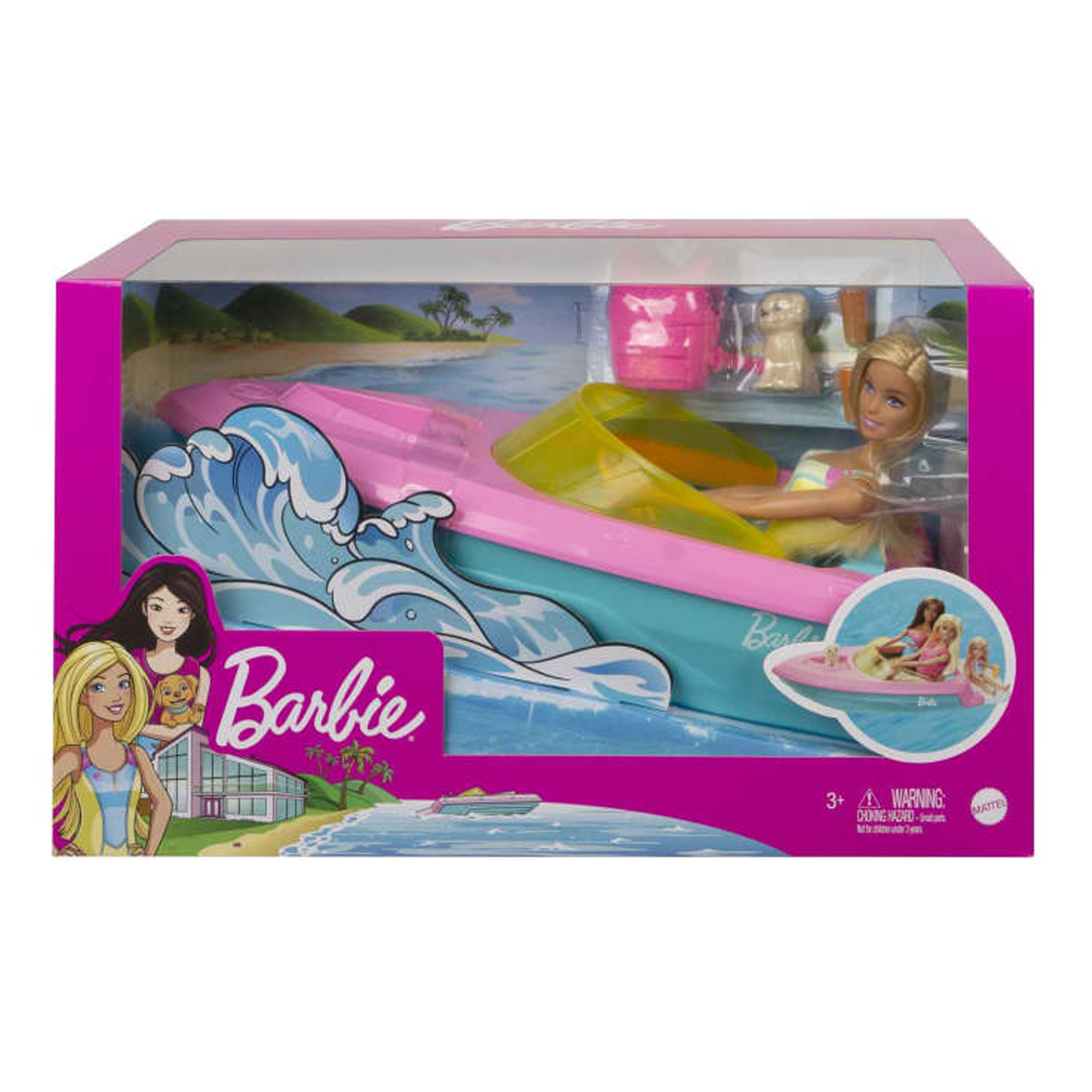 Barbie Set de Juego Lancha con Muñeca.