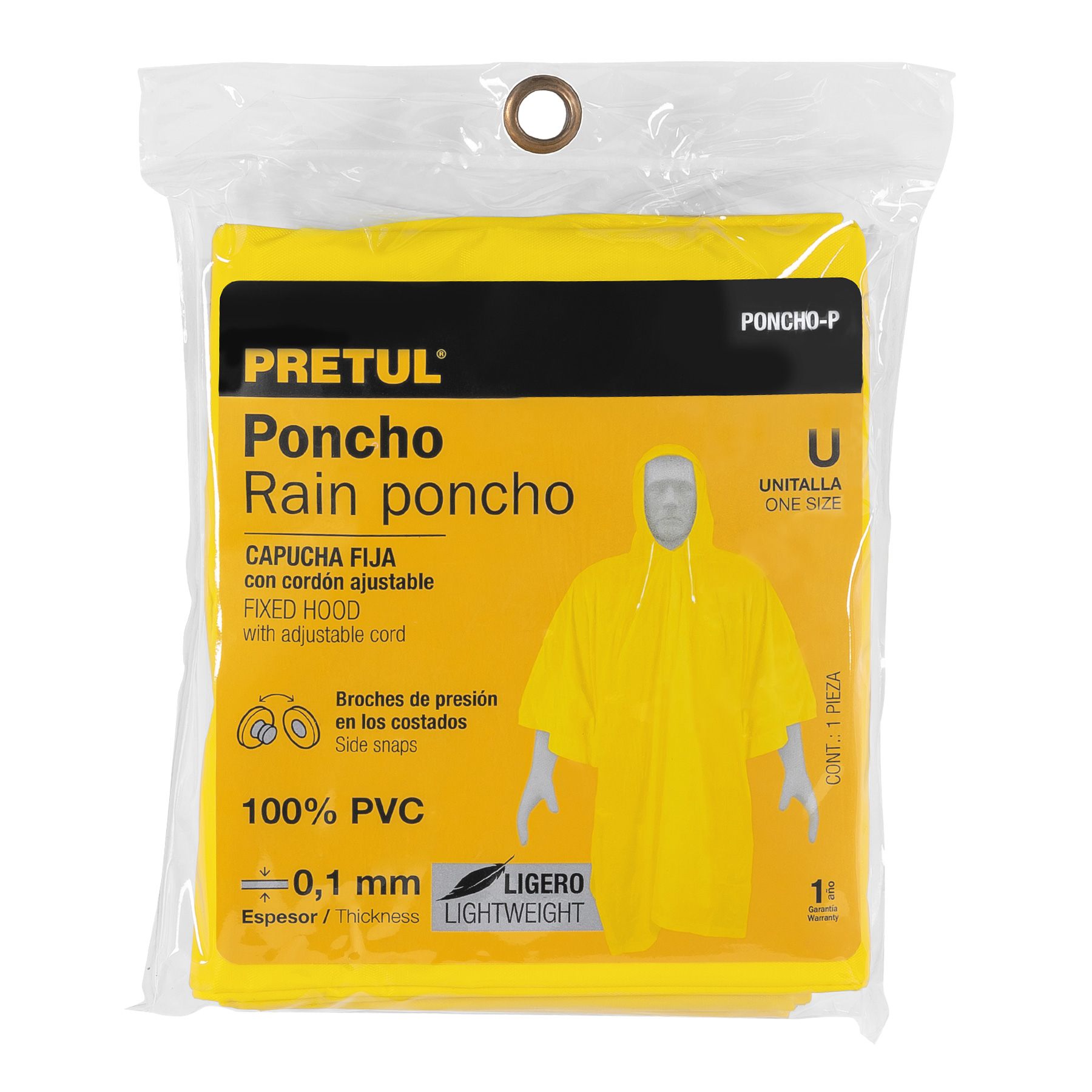 Poncho Impermeable ligero de PVC, Pretul 21541