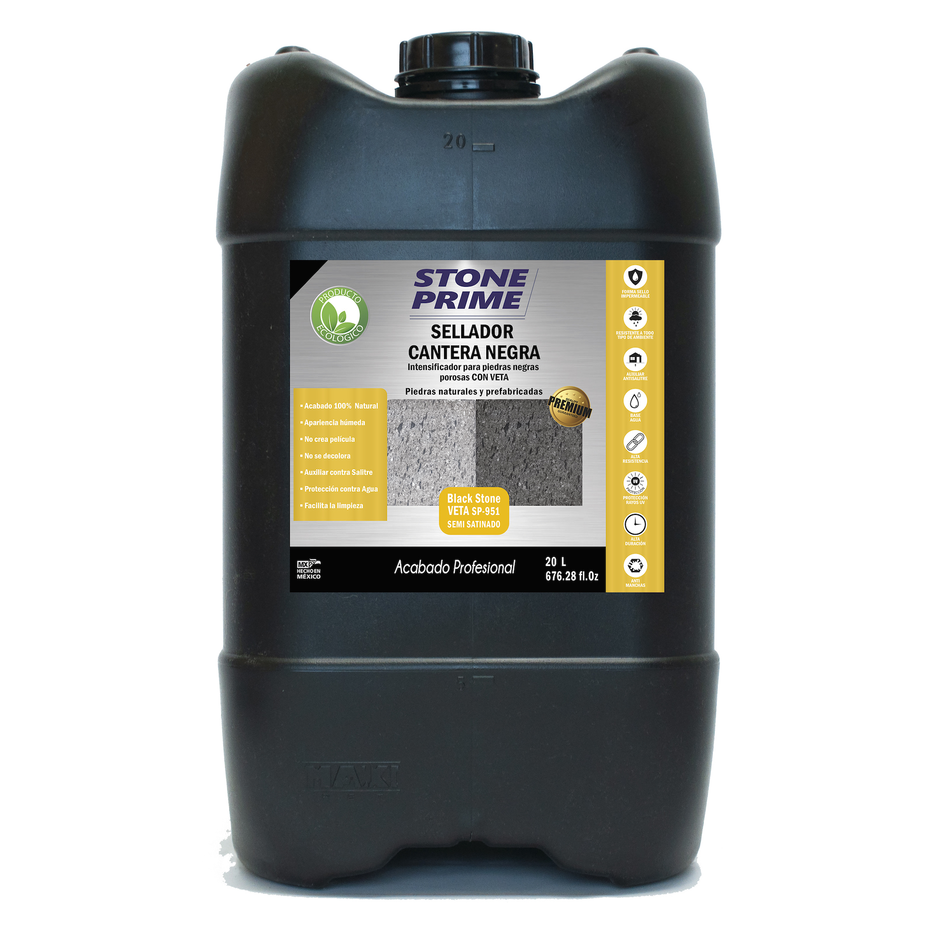 Sellador para piedra cantera negra Stone Prime Acabado mojado 20 litros