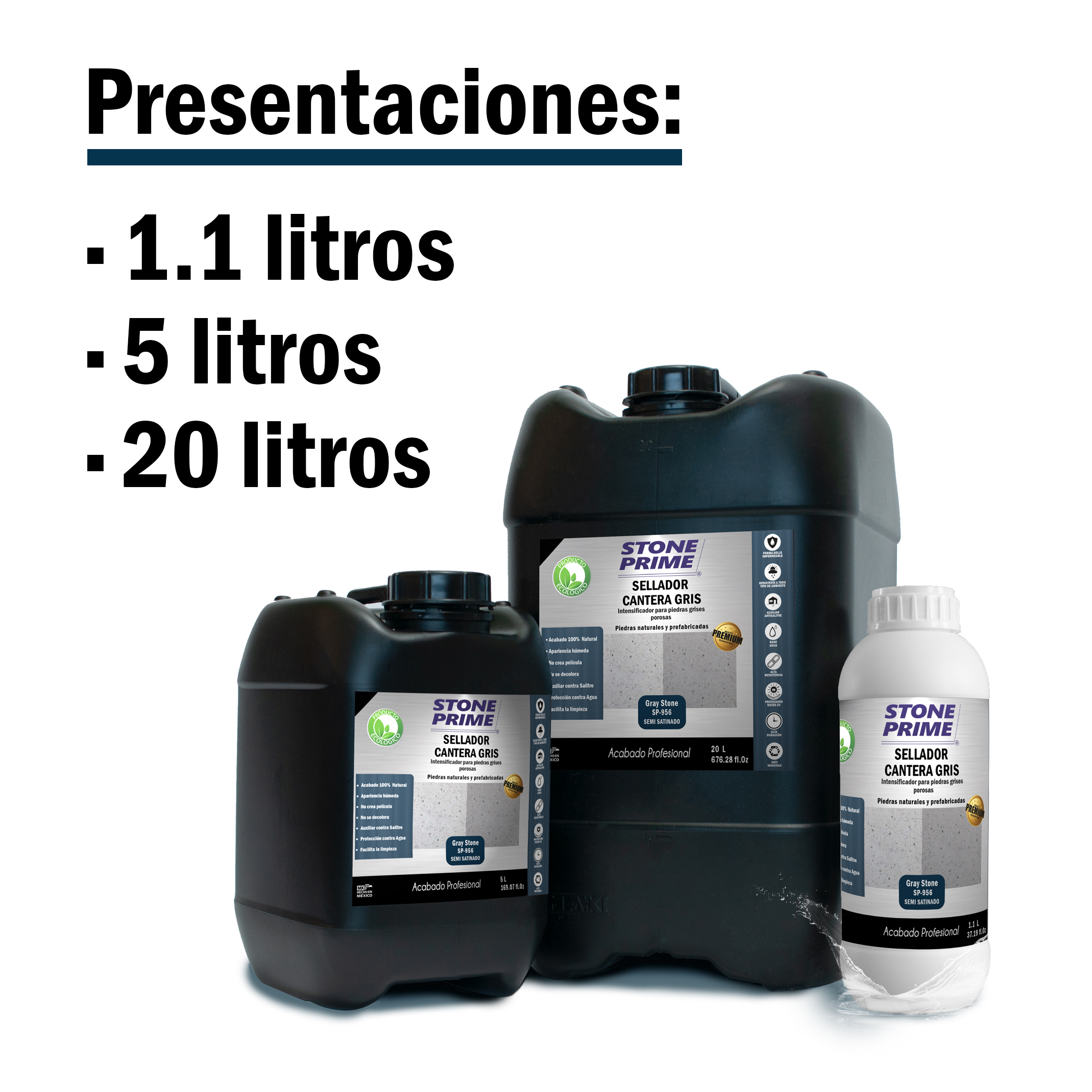 Sellador para piedra cantera gris claro Stone Prime Acabado húmedo 20 litros