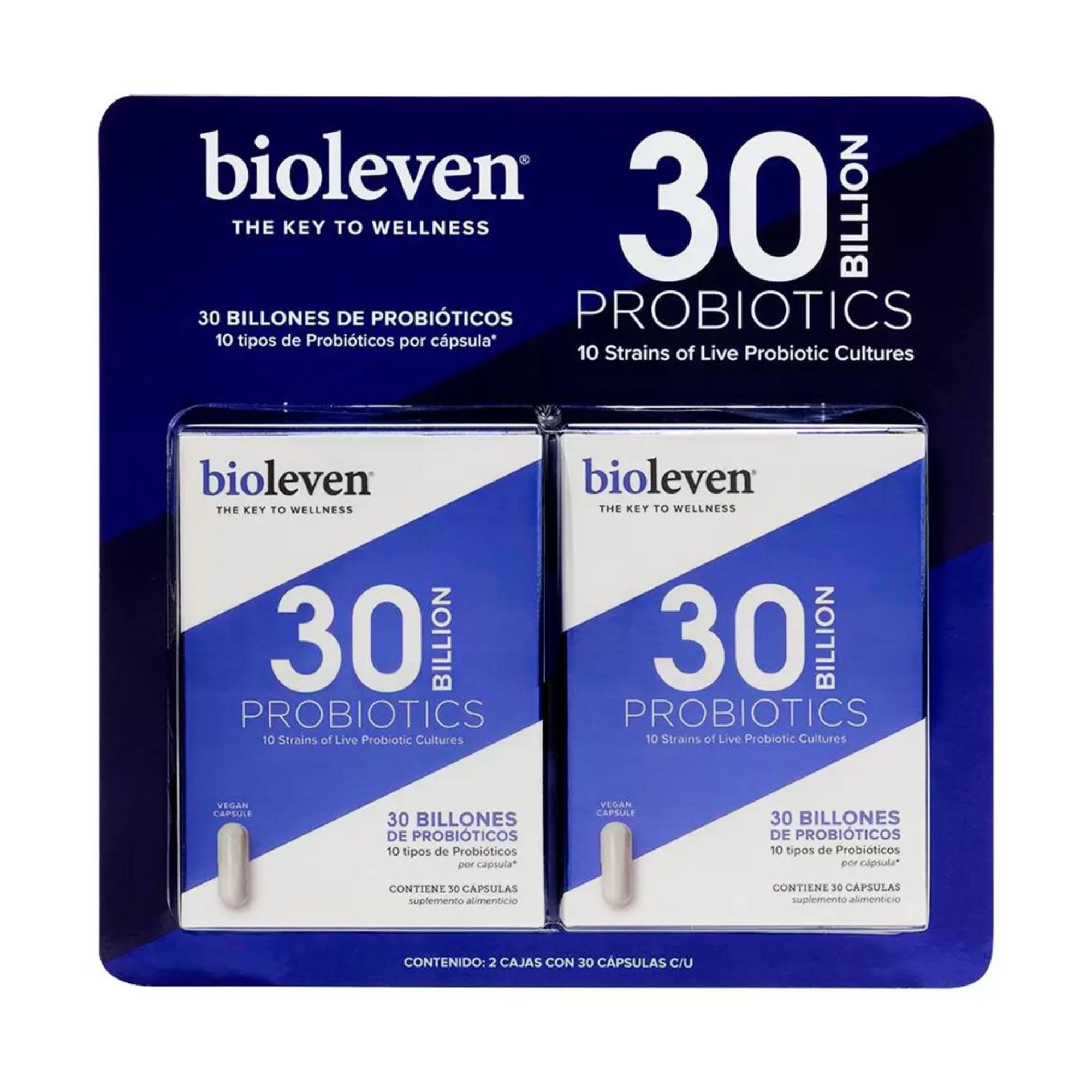  2 Pack Bioleven Probióticos 30 Billones