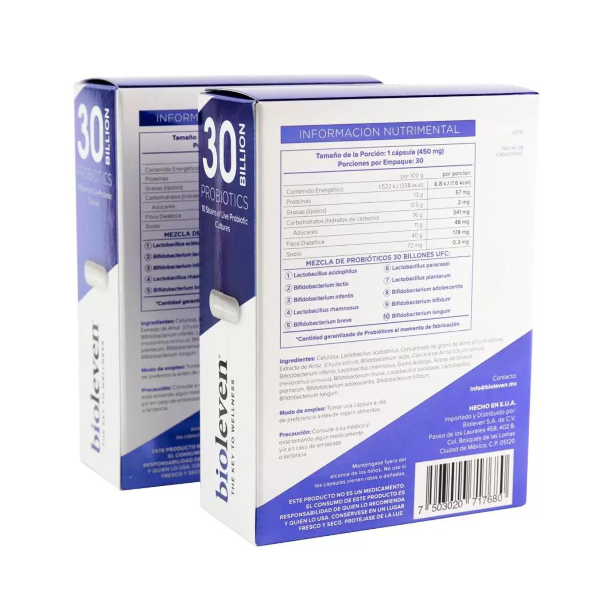  2 Pack Bioleven Probióticos 30 Billones