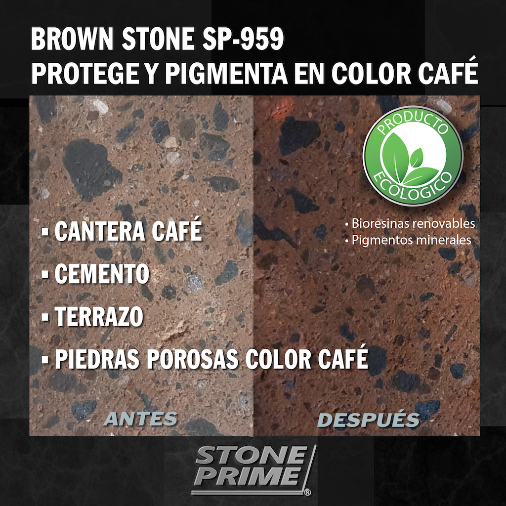 Sellador para piedra cantera café Stone Prime Acabado mojado 20 litros