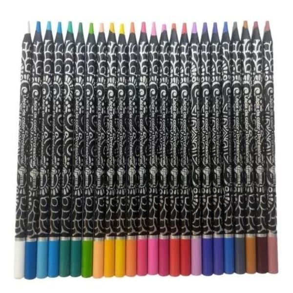 Lapices De Colores Tryme Para Superficies Oscuras Escolar C/24 Piezas