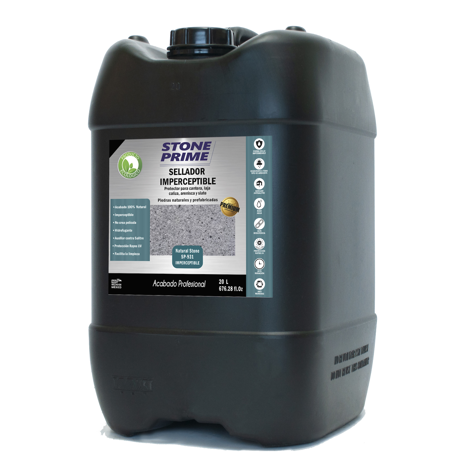 Sellador hidrofugante imperceptible Stone Prime Acabado natural 20 litros