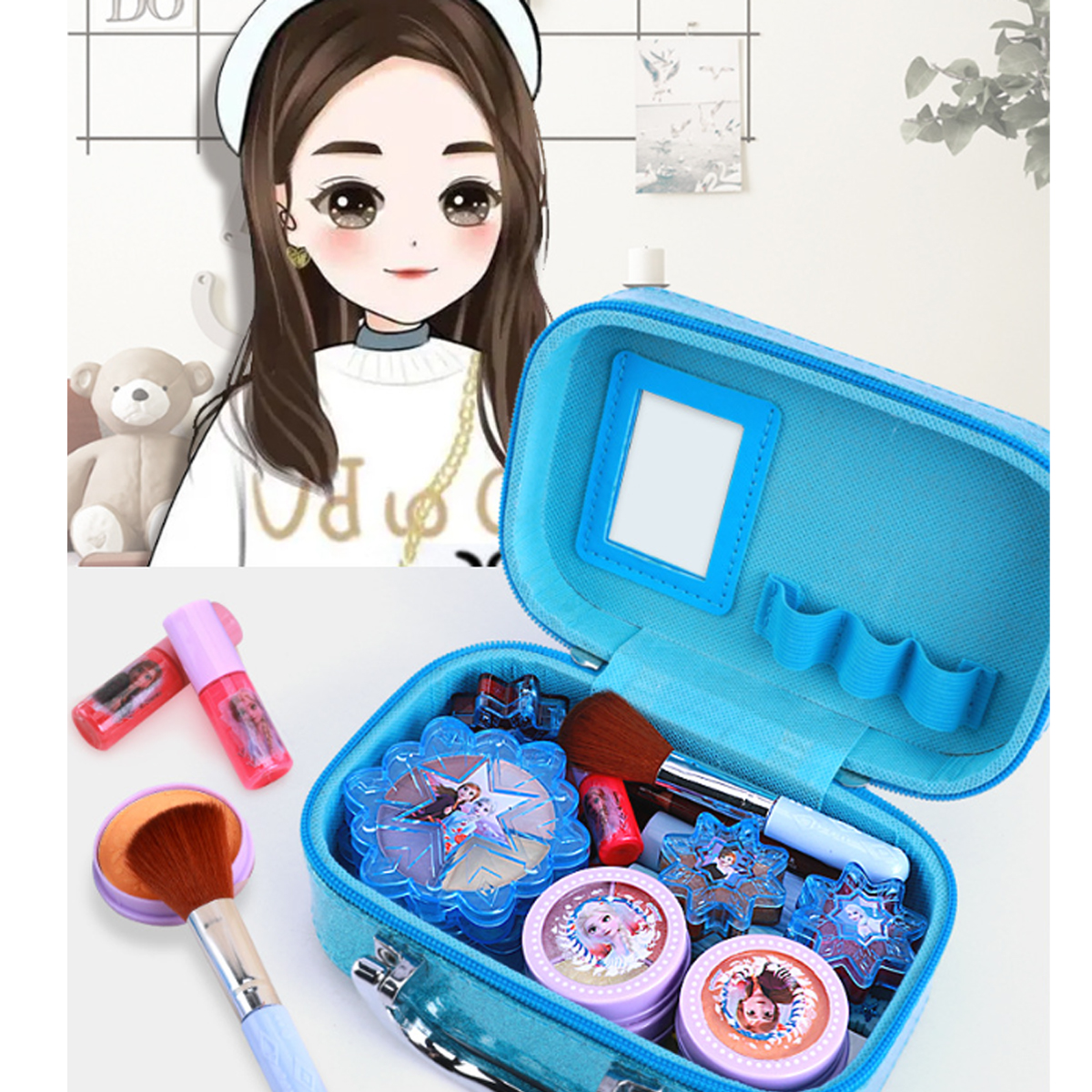 Juguete Maquillaje Belleza Cosmético Para Niñas Frozen