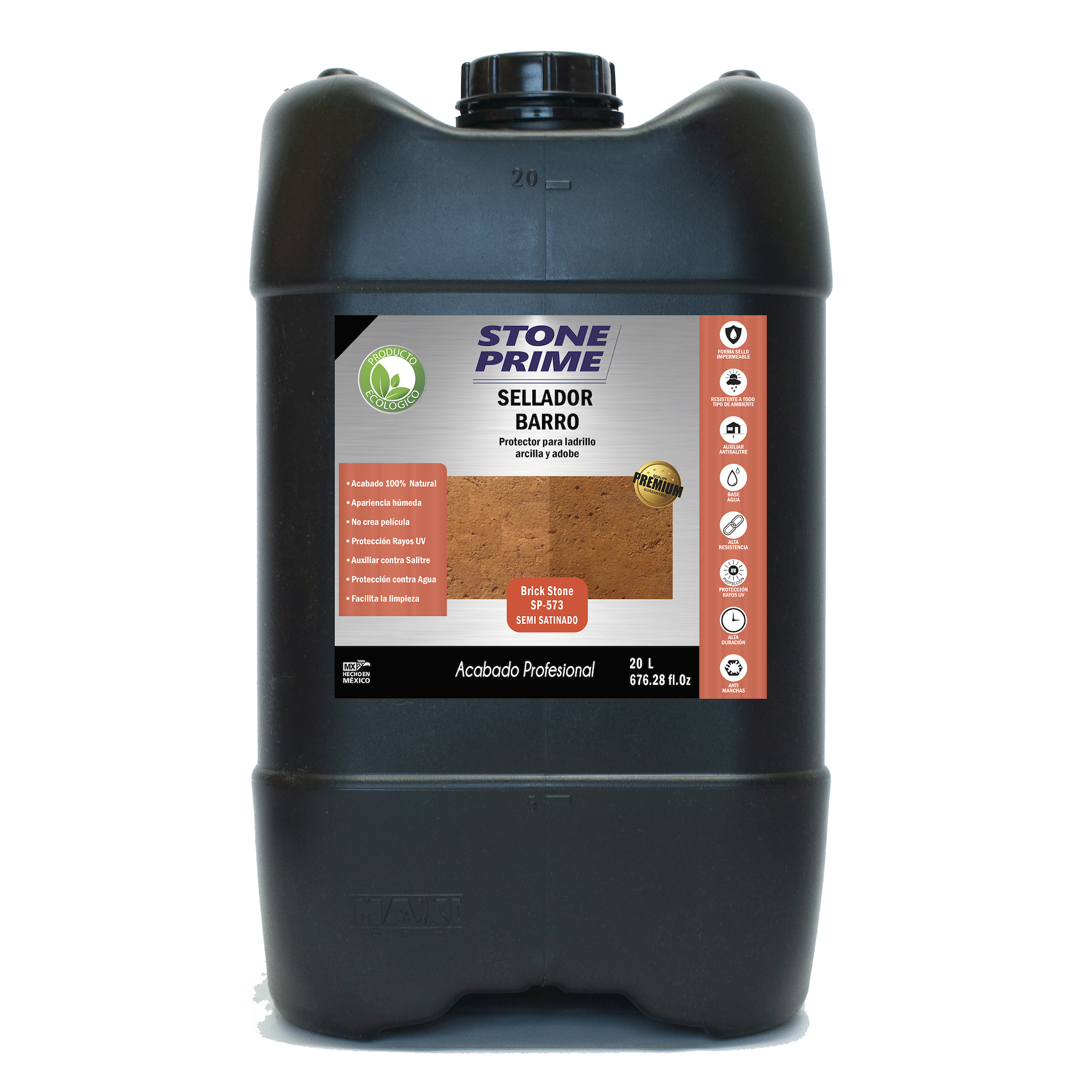 Sellador para barro y ladrillo Stone Prime Acabado húmedo 20 litros