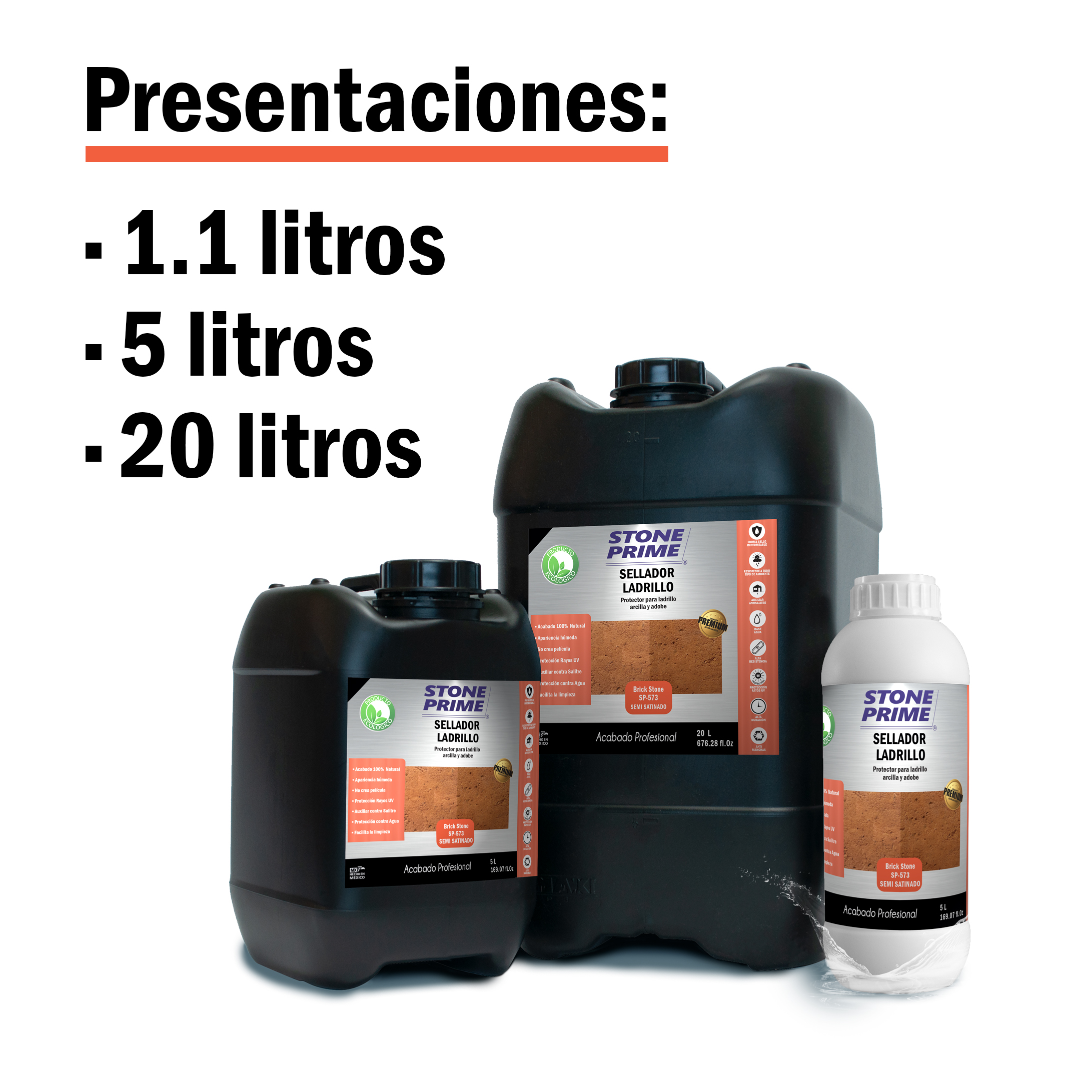 Sellador para barro y ladrillo Stone Prime Acabado húmedo 20 litros