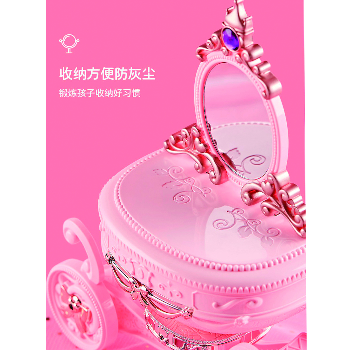 Juguete Mini Tocador Cosméticos Coche Calabaza Niñas