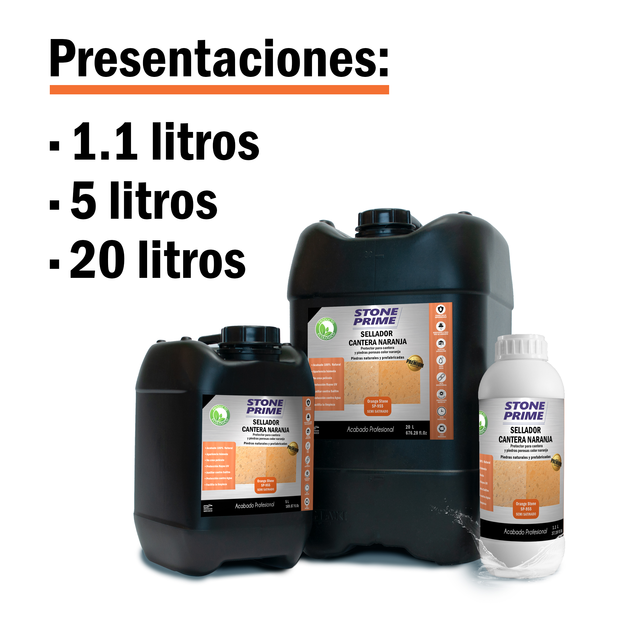 Sellador para piedra cantera naranja Stone Prime Acabado mojado 20 litros